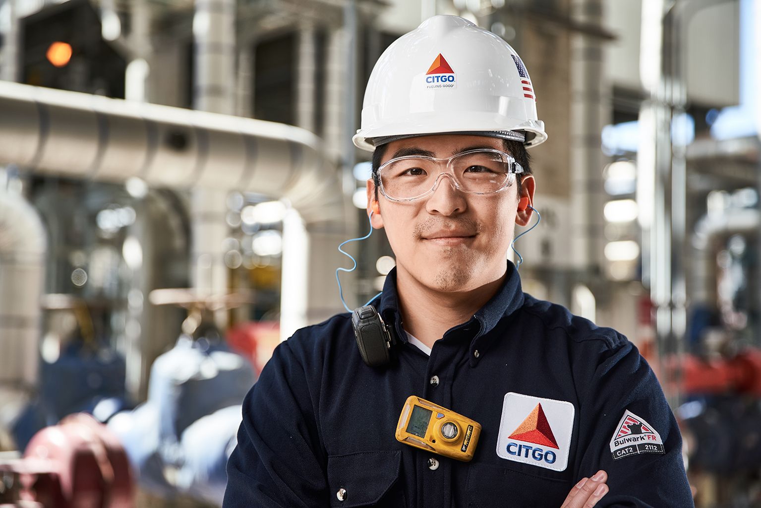 Citgo employee in hard hat