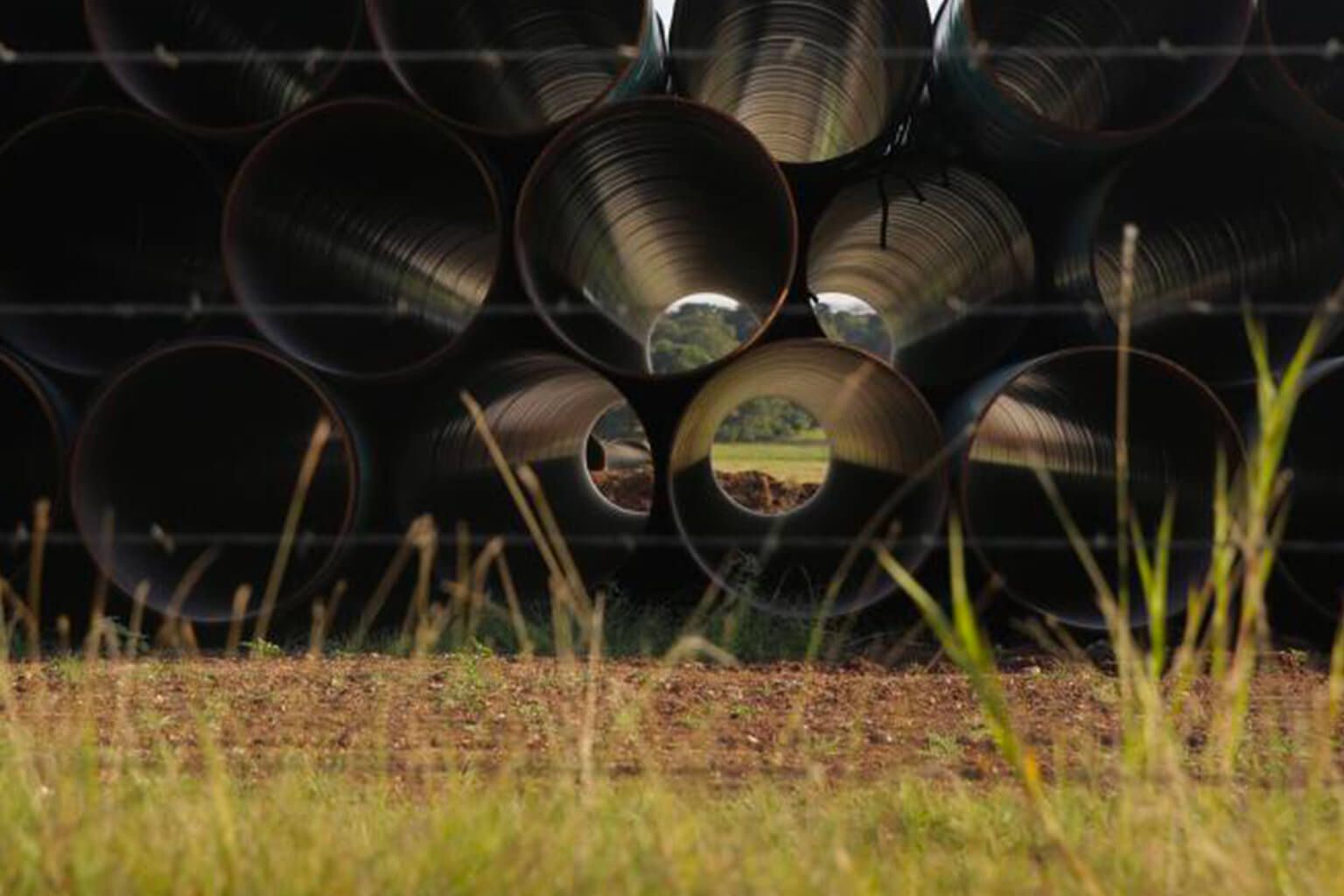 EagleClaw Midstream pipeline sections stacked