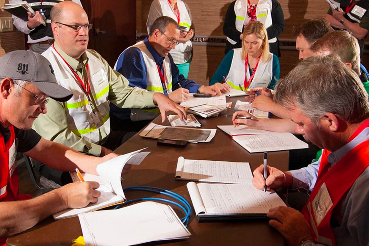 Enbridge employees in a meeting