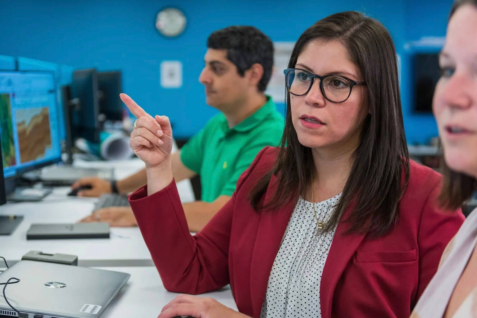 Marathon employees at workstation