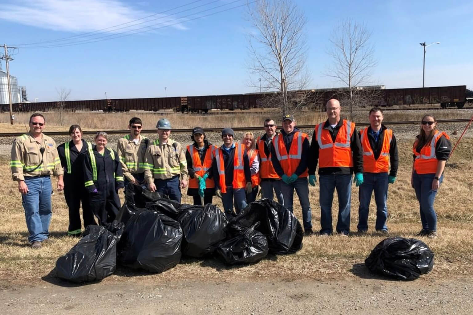 Group of people doing trash cleanup