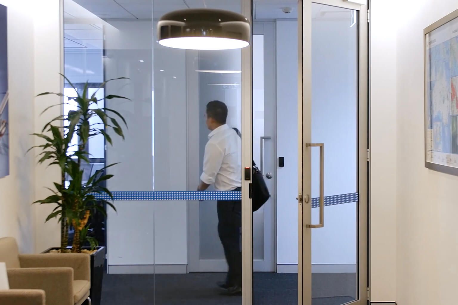 Person exiting office